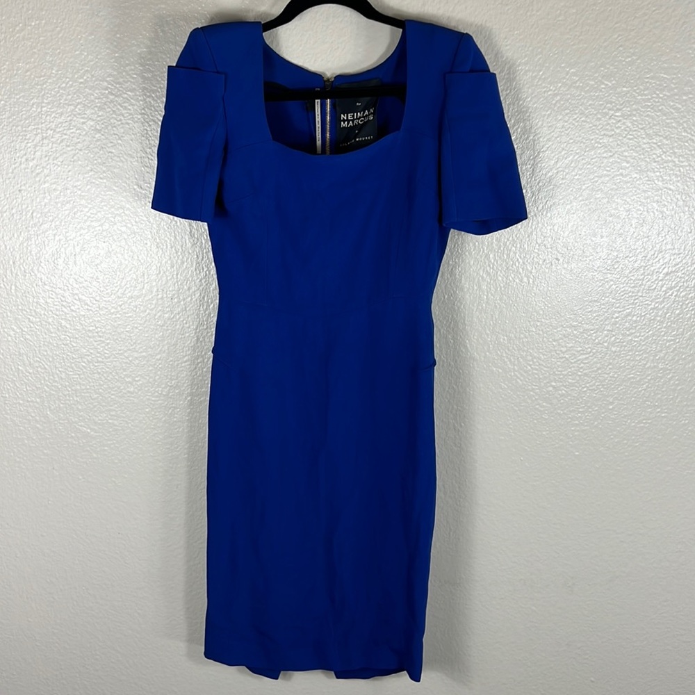Roland Mouret For Neiman Marcus Blue Mini Dress